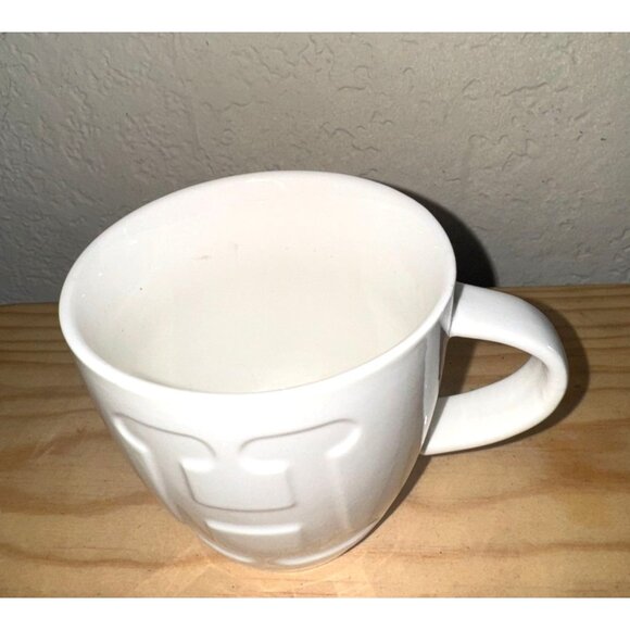 Keith Brymer Jones Alphabet Mug H Embossed White Ceramic 4 Inches - Picture 2 of 7